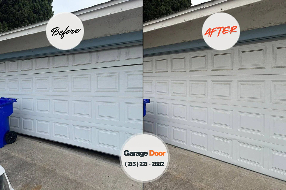Before and after: garage door repair Palmview South, TX